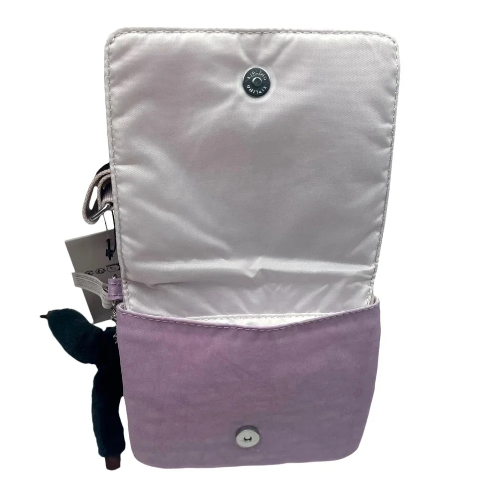 Kipling Eldorado Women's Small Nylon Crossbody Bag Lilac Tan Water Resistant